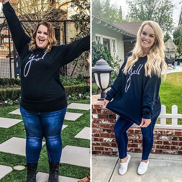 Саманта сейчас весит около 73 кг и чувствует себя потрясающе.