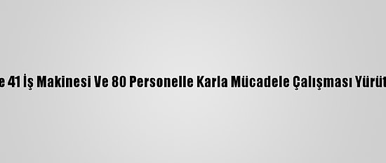 Bitlis'te 41 İş Makinesi Ve 80 Personelle Karla Mücadele Çalışması Yürütülüyor