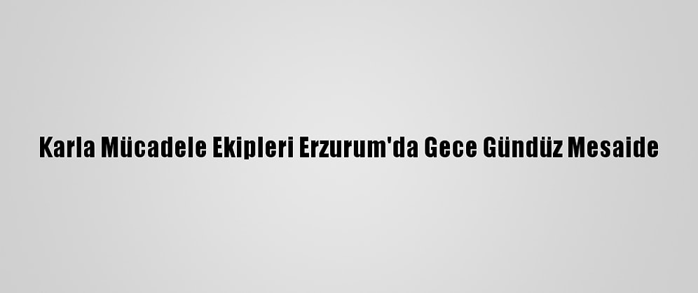 Karla Mücadele Ekipleri Erzurum'da Gece Gündüz Mesaide