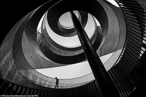 Одинокий мужчина спускается по винтовой лестнице во Флоренции, Италия. Британский фотограф Вэй Цзянь Чан занял первое место в категории любительской архитектуры за эту работу.