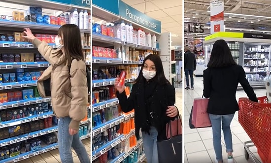 Marketteki İnsanların Sepetlerine Gizlice Prezervatif ve Kayganlaştırıcı Koyan Kızlar