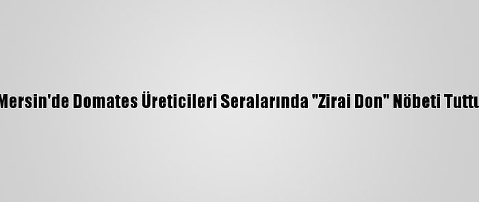 Mersin'de Domates Üreticileri Seralarında "Zirai Don" Nöbeti Tuttu