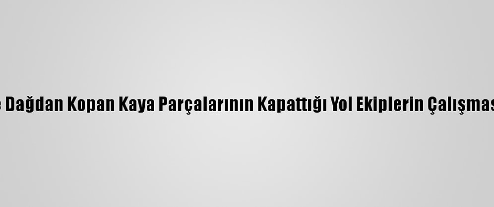 Hakkari'de Dağdan Kopan Kaya Parçalarının Kapattığı Yol Ekiplerin Çalışmasıyla Açıldı