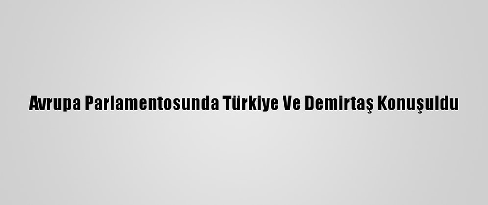 Avrupa Parlamentosunda Türkiye Ve Demirtaş Konuşuldu
