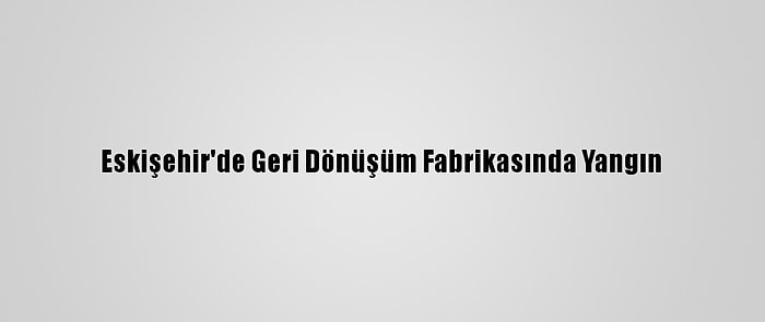 Eskişehir'de Geri Dönüşüm Fabrikasında Yangın