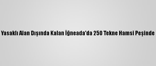 Yasaklı Alan Dışında Kalan İğneada'da 250 Tekne Hamsi Peşinde