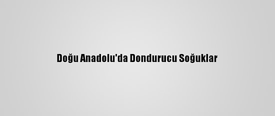 Doğu Anadolu'da Dondurucu Soğuklar