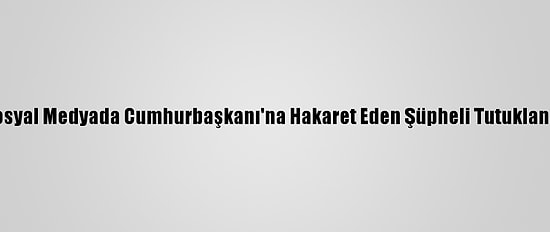 Sosyal Medyada Cumhurbaşkanı'na Hakaret Eden Şüpheli Tutuklandı