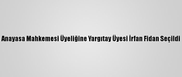 Anayasa Mahkemesi Üyeliğine Yargıtay Üyesi İrfan Fidan Seçildi