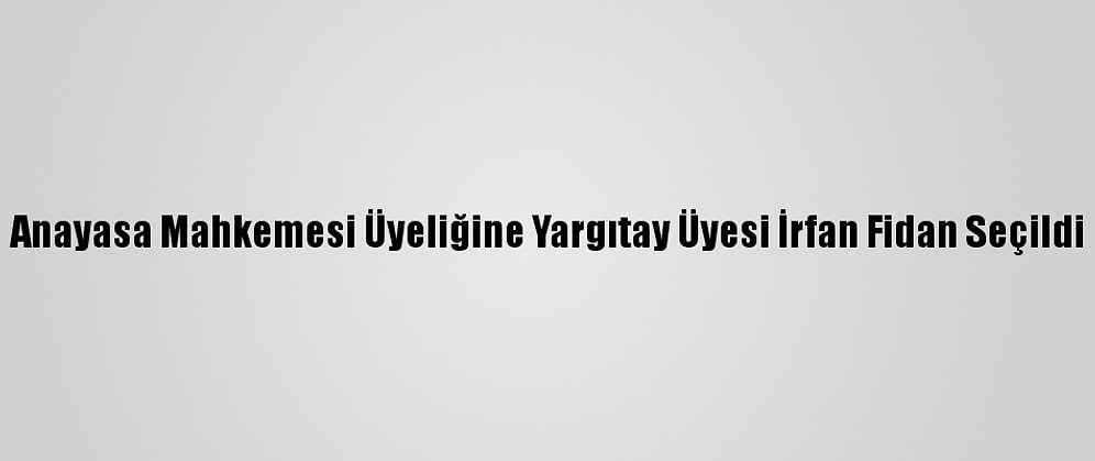 Anayasa Mahkemesi Üyeliğine Yargıtay Üyesi İrfan Fidan Seçildi