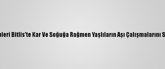 Sağlık Ekipleri Bitlis'te Kar Ve Soğuğa Rağmen Yaşlıların Aşı Çalışmalarını Sürdürüyor