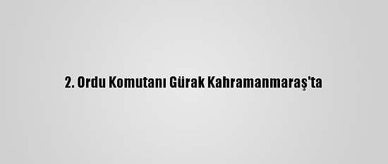 2. Ordu Komutanı Gürak Kahramanmaraş'ta