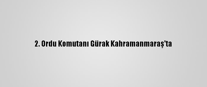2. Ordu Komutanı Gürak Kahramanmaraş'ta