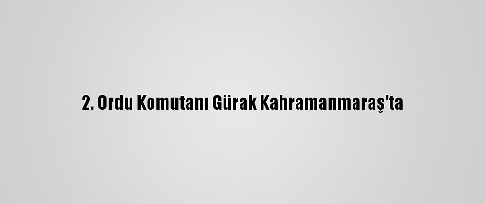 2. Ordu Komutanı Gürak Kahramanmaraş'ta