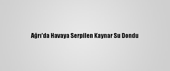 Ağrı'da Havaya Serpilen Kaynar Su Dondu