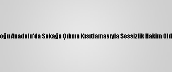 Doğu Anadolu'da Sokağa Çıkma Kısıtlamasıyla Sessizlik Hakim Oldu
