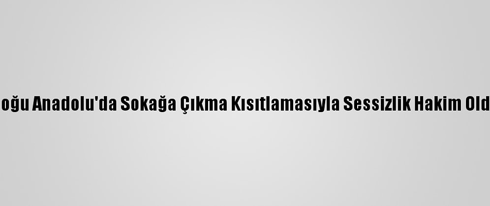 Doğu Anadolu'da Sokağa Çıkma Kısıtlamasıyla Sessizlik Hakim Oldu