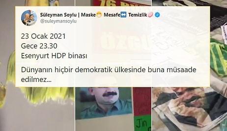 HDP Binasındaki Öcalan Posterlerini Paylaşan Soylu: 'Hiçbir Demokratik Ülkede Buna Müsaade Edilmez'