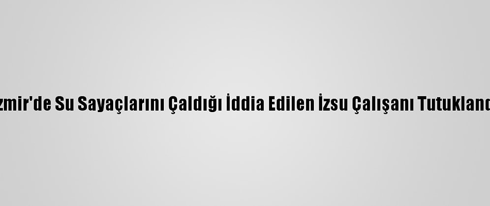 İzmir'de Su Sayaçlarını Çaldığı İddia Edilen İzsu Çalışanı Tutuklandı