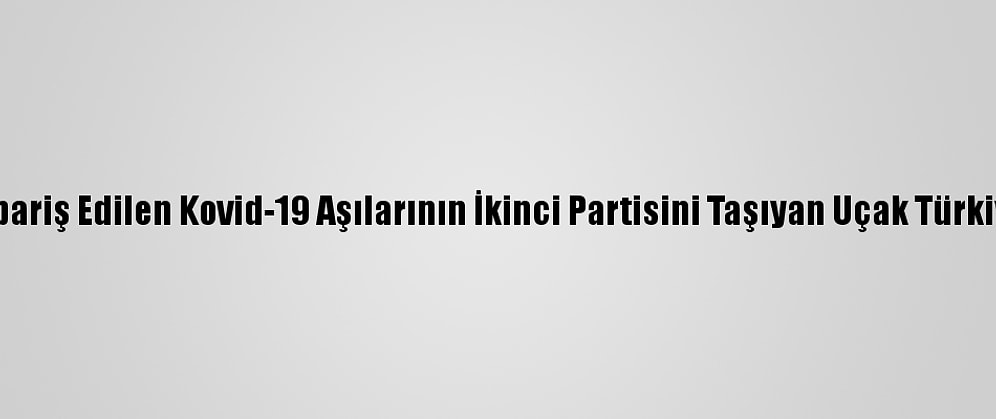Çin'den Sipariş Edilen Kovid-19 Aşılarının İkinci Partisini Taşıyan Uçak Türkiye'ye Geldi
