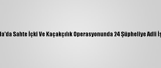 Muğla'da Sahte İçki Ve Kaçakçılık Operasyonunda 24 Şüpheliye Adli İşlem