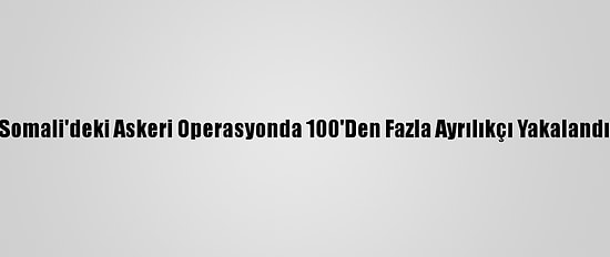 Somali'deki Askeri Operasyonda 100'Den Fazla Ayrılıkçı Yakalandı