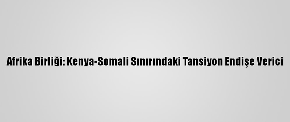 Afrika Birliği: Kenya-Somali Sınırındaki Tansiyon Endişe Verici