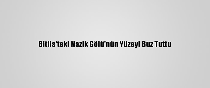 Bitlis'teki Nazik Gölü'nün Yüzeyi Buz Tuttu