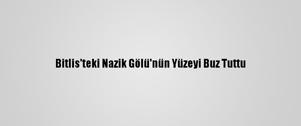 Bitlis'teki Nazik Gölü'nün Yüzeyi Buz Tuttu