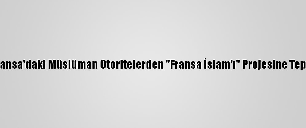 Fransa'daki Müslüman Otoritelerden "Fransa İslam'ı" Projesine Tepki