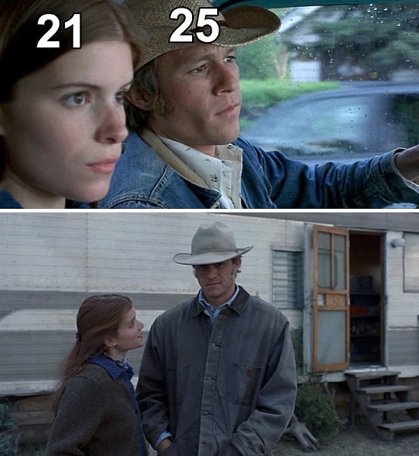 5. В «Горбатой горе» разница в возрасте между Хитом Леджером и Кейт Мара, играющими отца и дочь, составляла всего четыре года