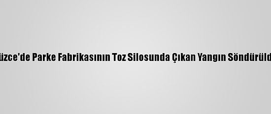 Düzce'de Parke Fabrikasının Toz Silosunda Çıkan Yangın Söndürüldü
