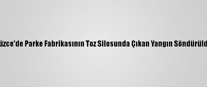 Düzce'de Parke Fabrikasının Toz Silosunda Çıkan Yangın Söndürüldü