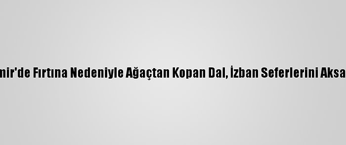 İzmir'de Fırtına Nedeniyle Ağaçtan Kopan Dal, İzban Seferlerini Aksattı