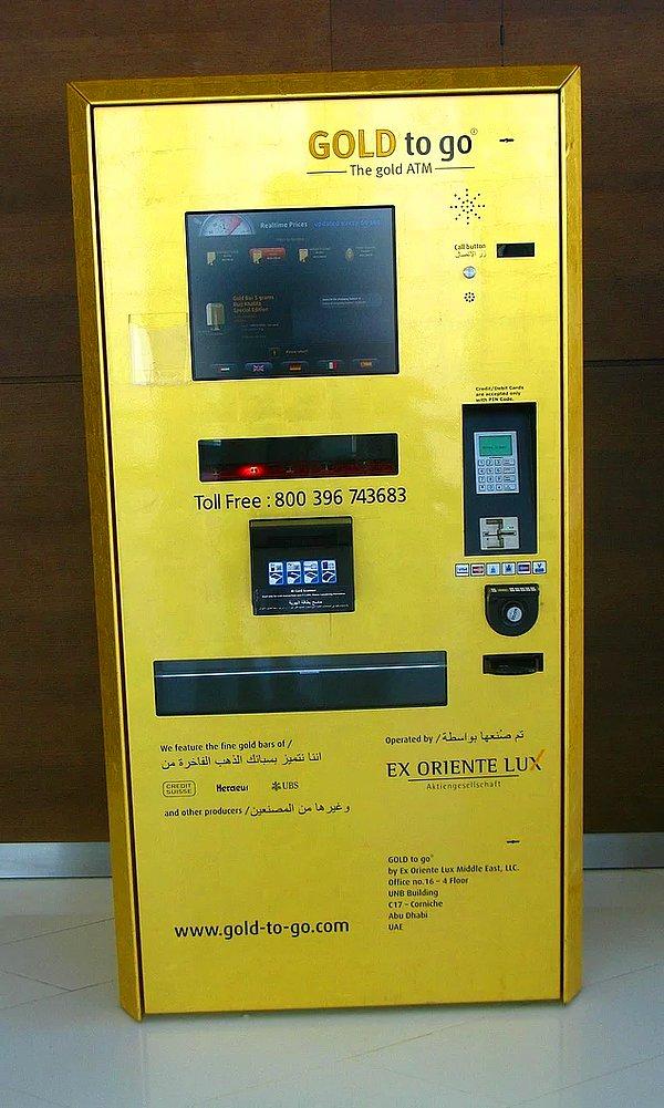 6. Külçe külçe altın alabileceğiniz bir ATM.