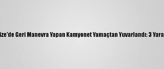 Rize'de Geri Manevra Yapan Kamyonet Yamaçtan Yuvarlandı: 3 Yaralı