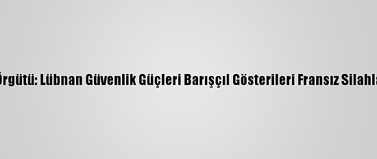 Uluslararası Af Örgütü: Lübnan Güvenlik Güçleri Barışçıl Gösterileri Fransız Silahlarıyla Bastırıyor