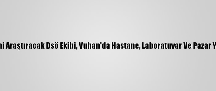 Kovid-19'Un Kökenlerini Araştıracak Dsö Ekibi, Vuhan'da Hastane, Laboratuvar Ve Pazar Yerlerini Ziyaret Edecek