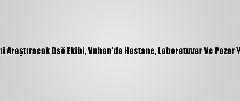 Kovid-19'Un Kökenlerini Araştıracak Dsö Ekibi, Vuhan'da Hastane, Laboratuvar Ve Pazar Yerlerini Ziyaret Edecek
