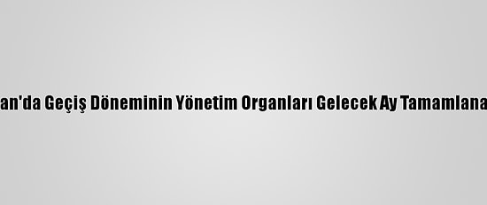 Sudan'da Geçiş Döneminin Yönetim Organları Gelecek Ay Tamamlanacak