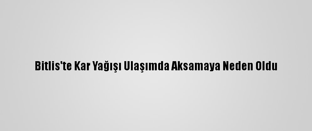 Bitlis'te Kar Yağışı Ulaşımda Aksamaya Neden Oldu
