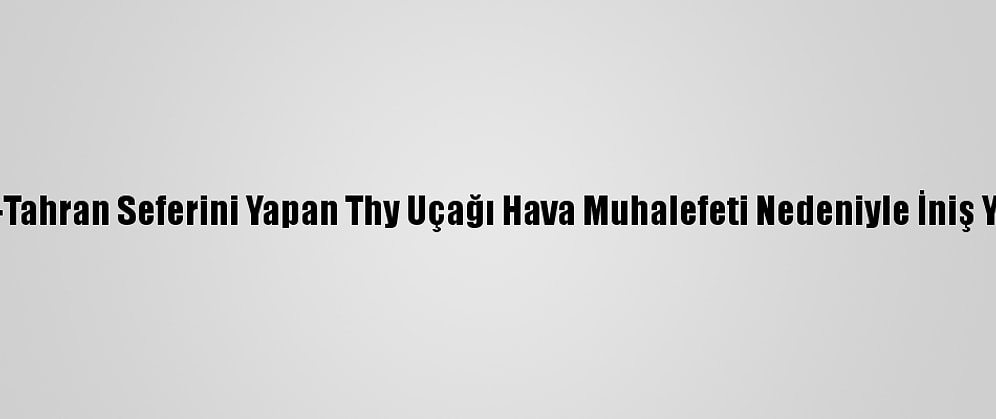 İstanbul-Tahran Seferini Yapan Thy Uçağı Hava Muhalefeti Nedeniyle İniş Yapamadı