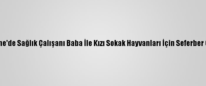 Edirne'de Sağlık Çalışanı Baba İle Kızı Sokak Hayvanları İçin Seferber Oldu