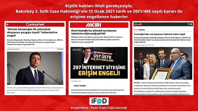 İBB ile ilgili aynı mahkeme kararıyla erişime engellenen diğer haberler.