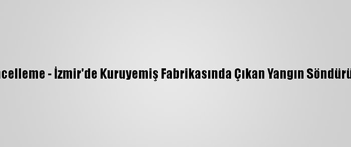 Güncelleme - İzmir'de Kuruyemiş Fabrikasında Çıkan Yangın Söndürüldü