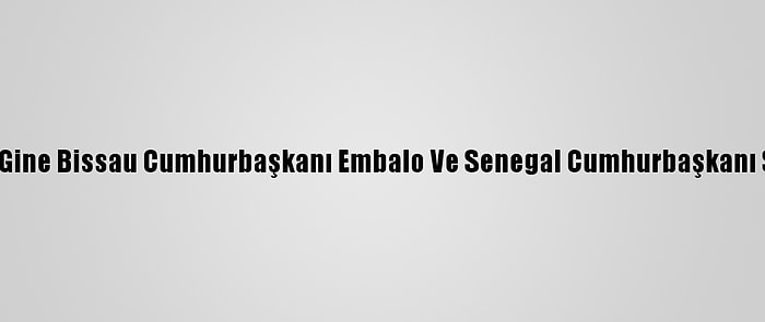 Cumhurbaşkanı Erdoğan'ın Gine Bissau Cumhurbaşkanı Embalo Ve Senegal Cumhurbaşkanı Sall İle Görüşmesi Sona Erdi