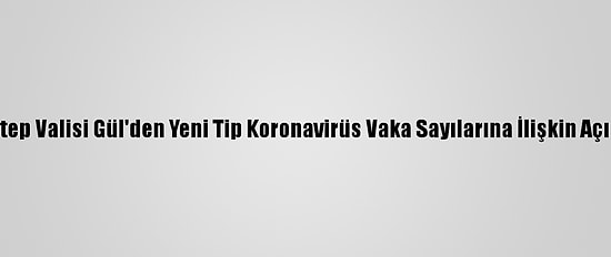 Gaziantep Valisi Gül'den Yeni Tip Koronavirüs Vaka Sayılarına İlişkin Açıklama: