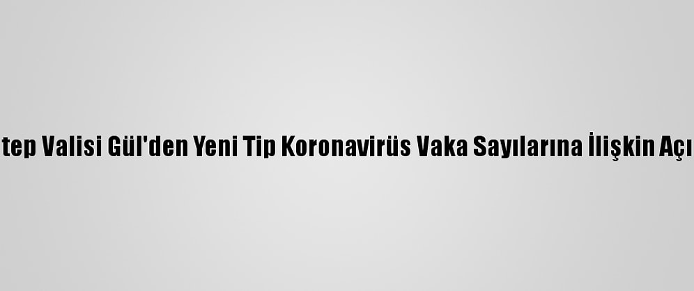 Gaziantep Valisi Gül'den Yeni Tip Koronavirüs Vaka Sayılarına İlişkin Açıklama: