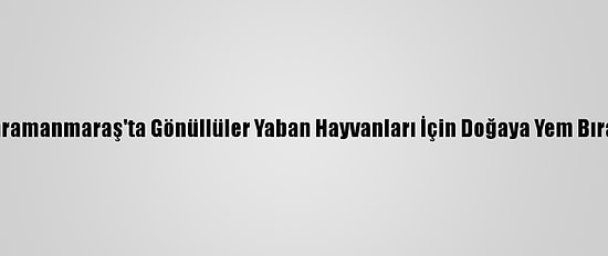 Kahramanmaraş'ta Gönüllüler Yaban Hayvanları İçin Doğaya Yem Bıraktı