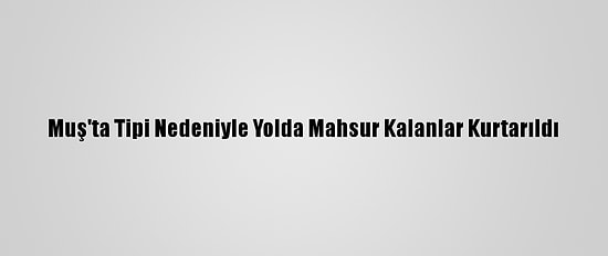 Muş'ta Tipi Nedeniyle Yolda Mahsur Kalanlar Kurtarıldı